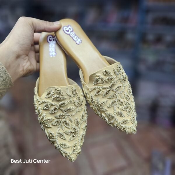Elegant Golden Block Heels